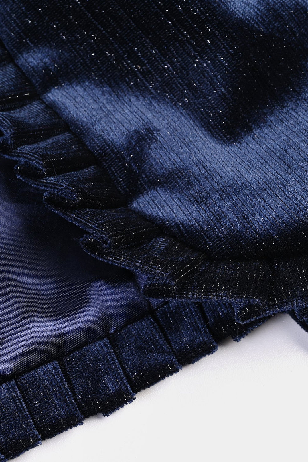 Girls Velvet Bolero Frill-Navy Blue