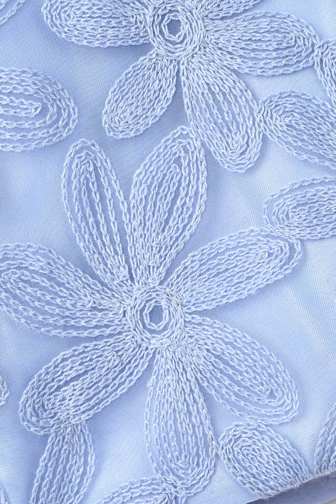 Girls Polyester Waist Coat Floral - Sky Blue