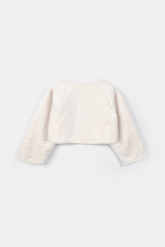 Infant Girls Sherpa Bolero Snow (White)