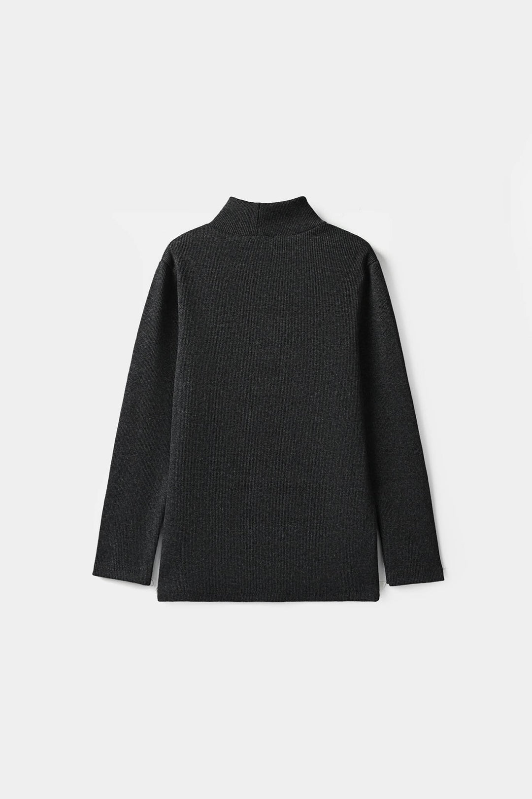 Boys 2x1 Rib Turtle Neck Charcoal