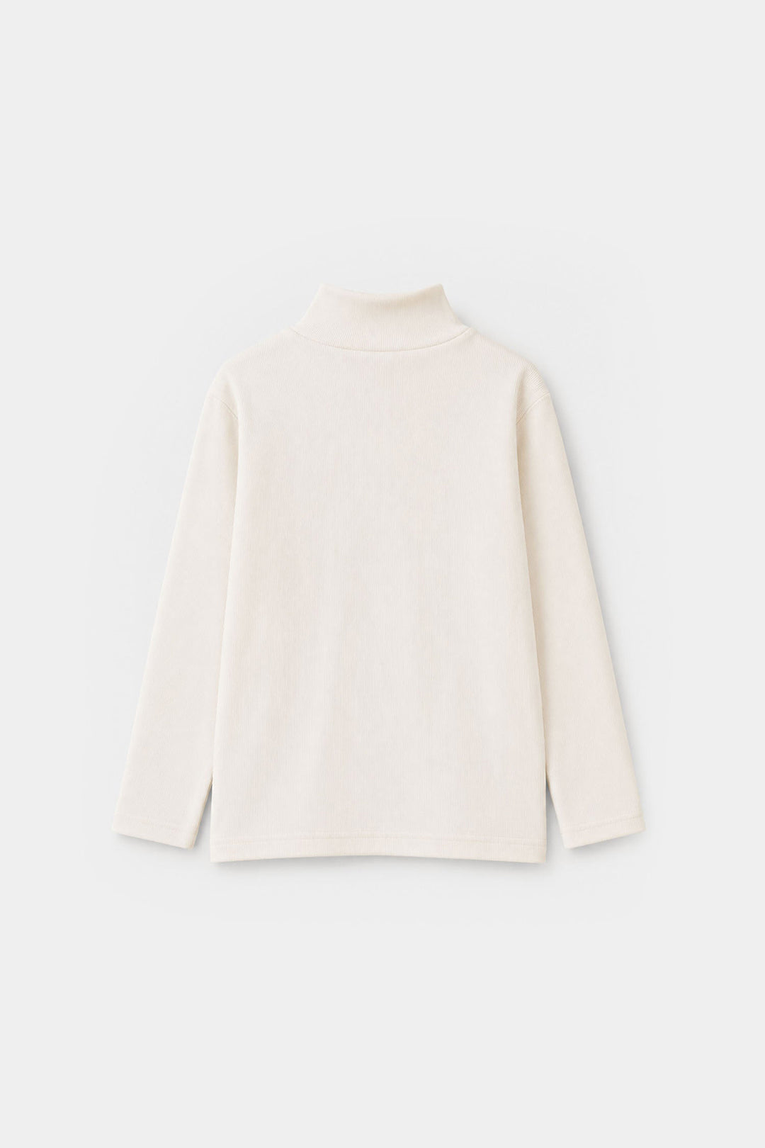Boys 2x1 Rib Turtle Neck - Off White