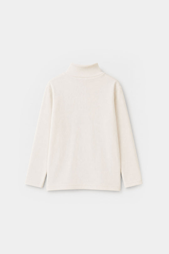 Boys 2x1 Rib Turtle Neck - Off White