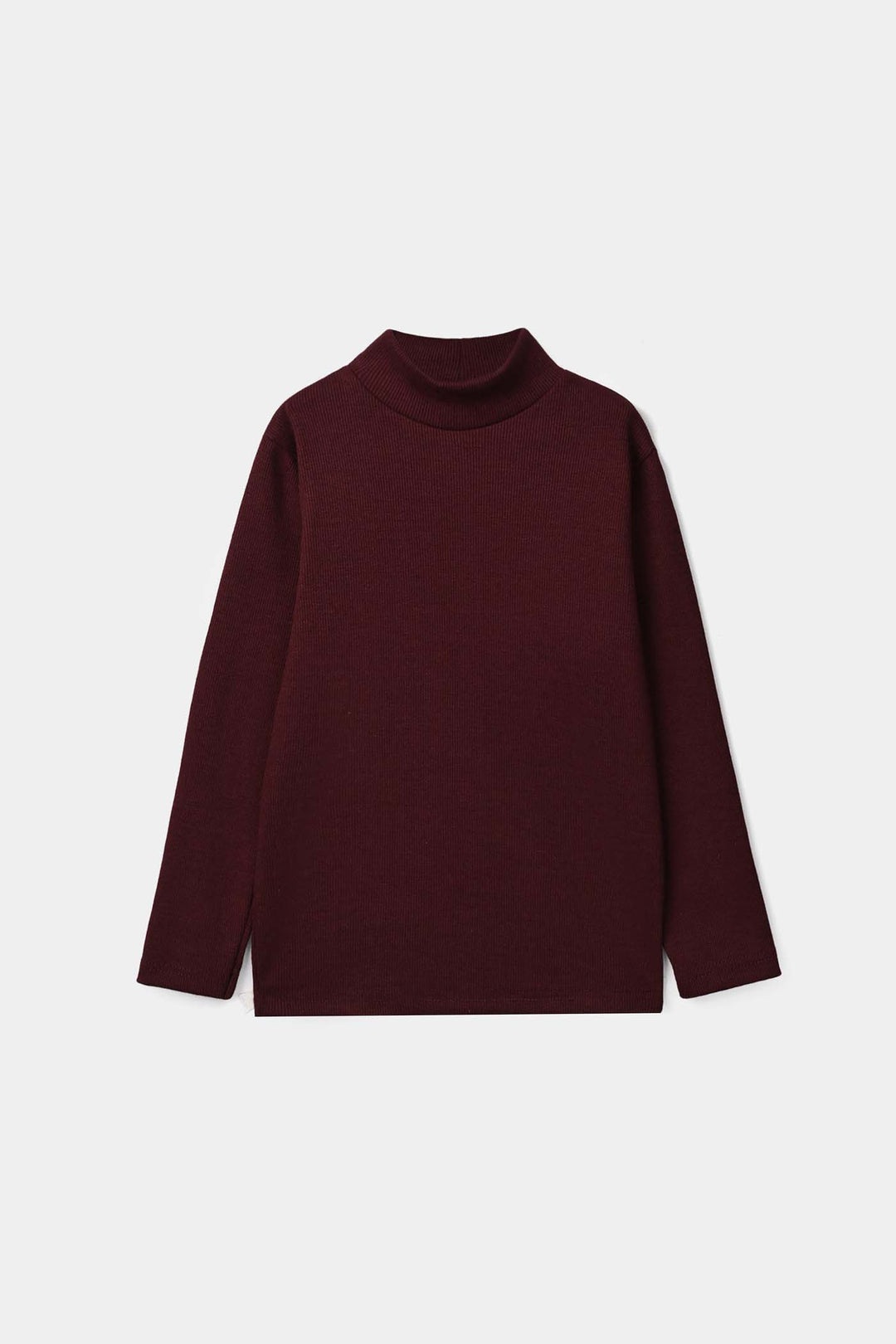 Boys 2x1 Rib Turtle Neck RED