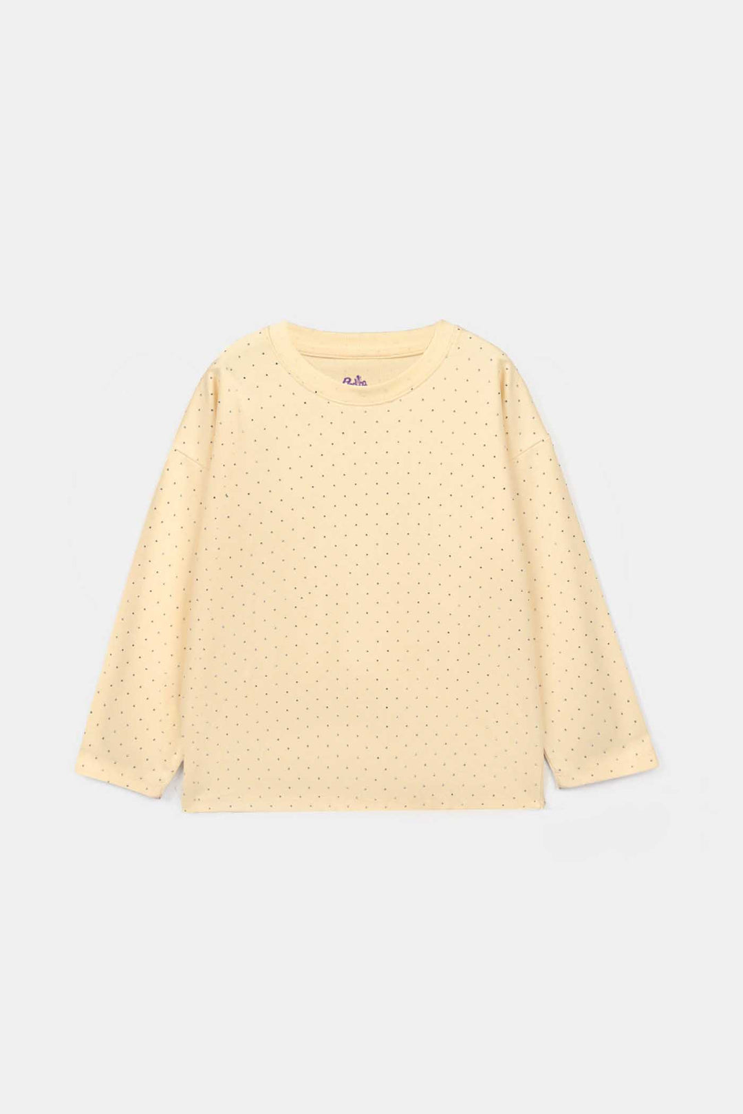 Girls Lycra Jersey T-Shirt Silver Studs - Yellow