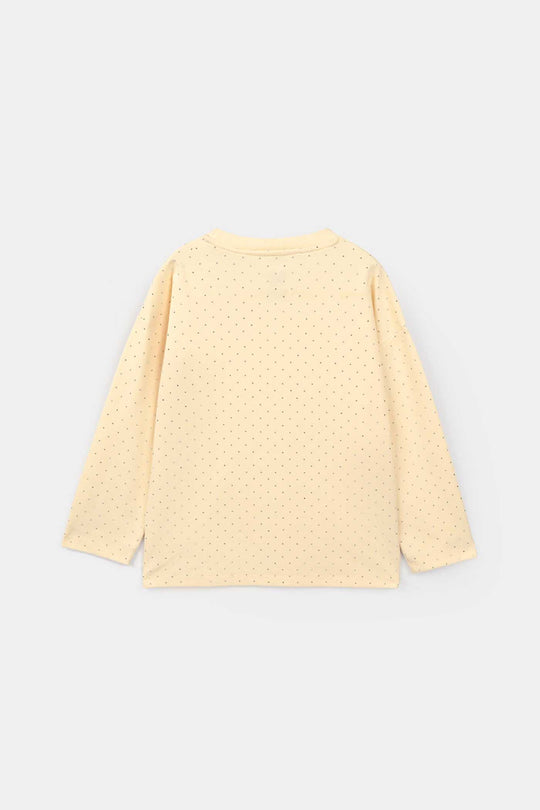 Girls Lycra Jersey T-Shirt Silver Studs - Yellow