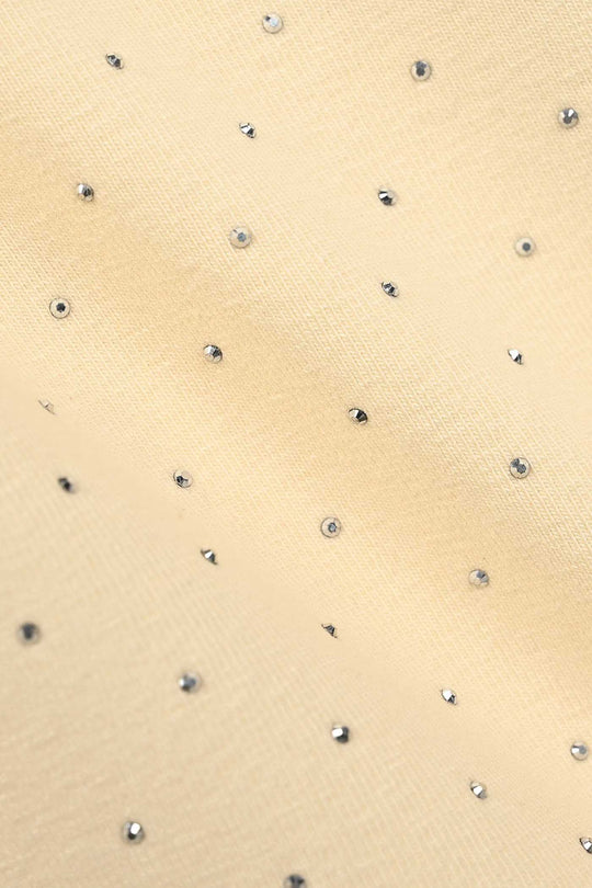 Girls Lycra Jersey T-Shirt Silver Studs - Yellow