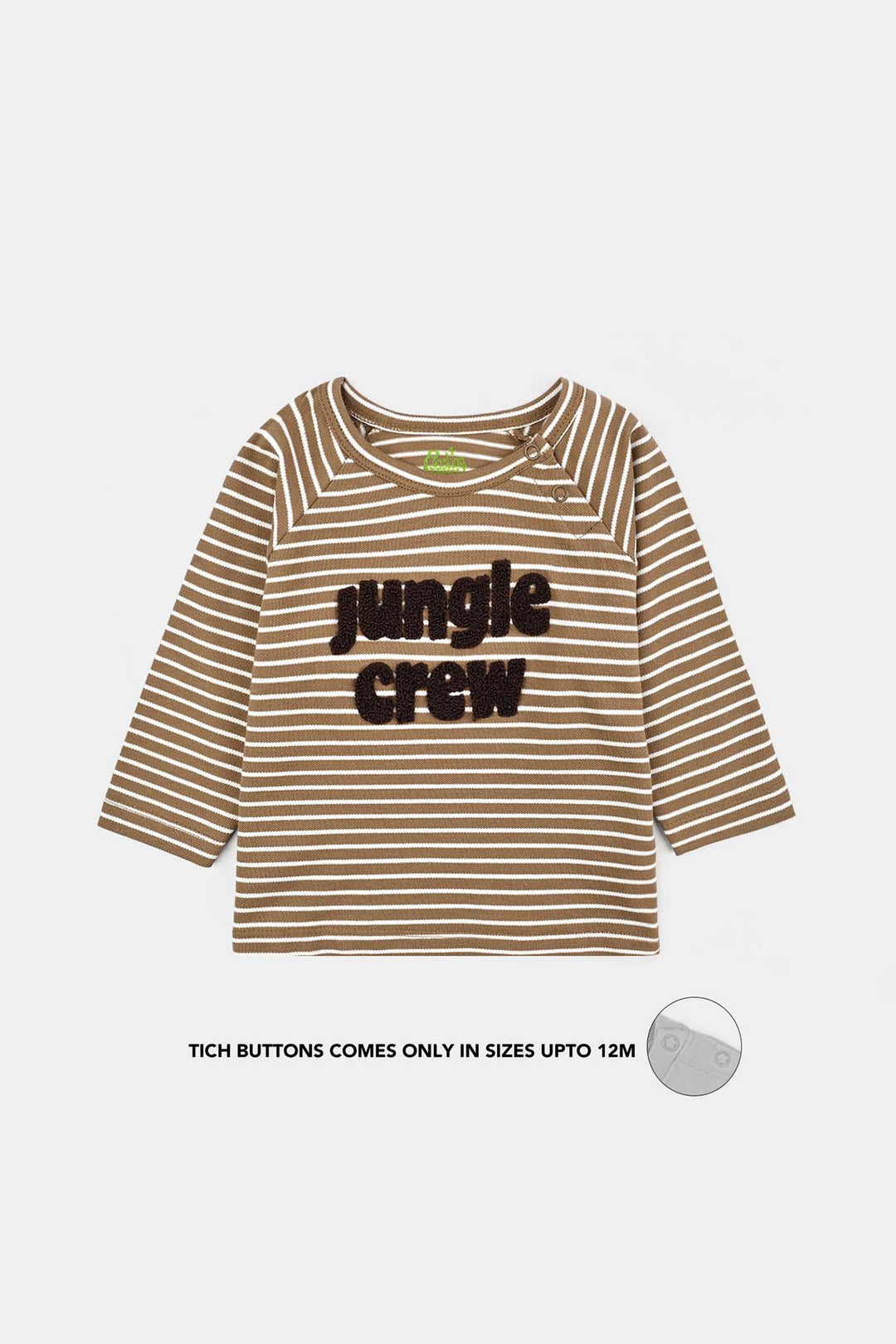 Infant Boys Yarn Dyed T-Shirt Jungle Crew - BROWN