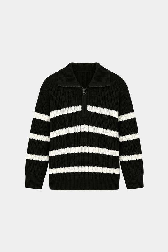 Boys Acrylic F/S Sweater Morocco-BLACK