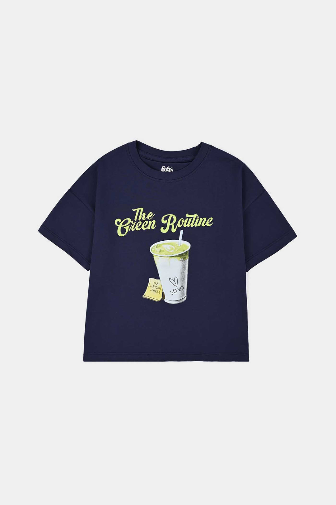 Girls Lycra T-Shirt Green Routine - BLUE