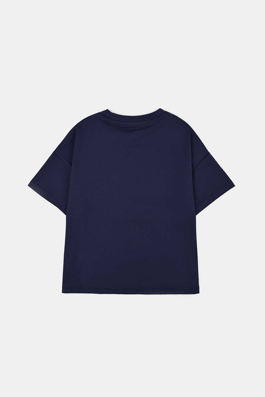 Girls Lycra T-Shirt Green Routine - BLUE