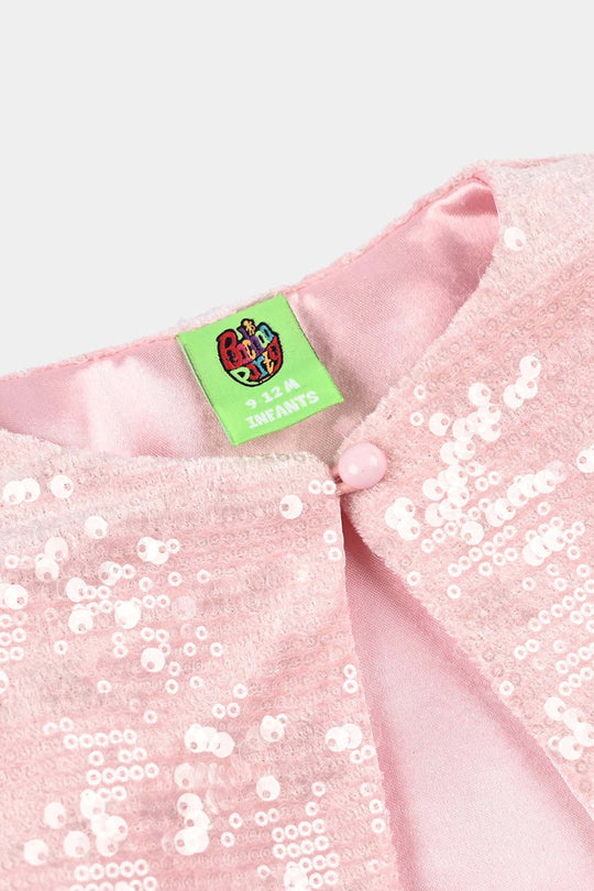 Infant Girls Velvet Bolero Party-Pink