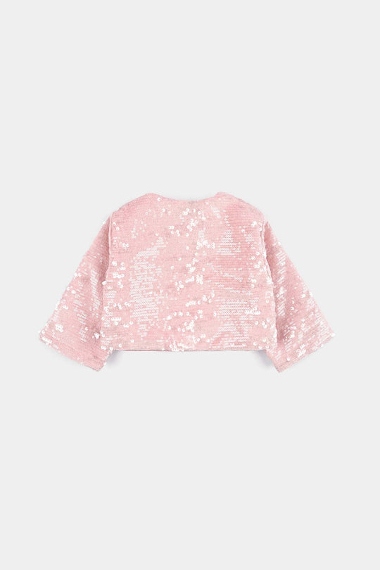 Infant Girls Velvet Bolero Party-Pink