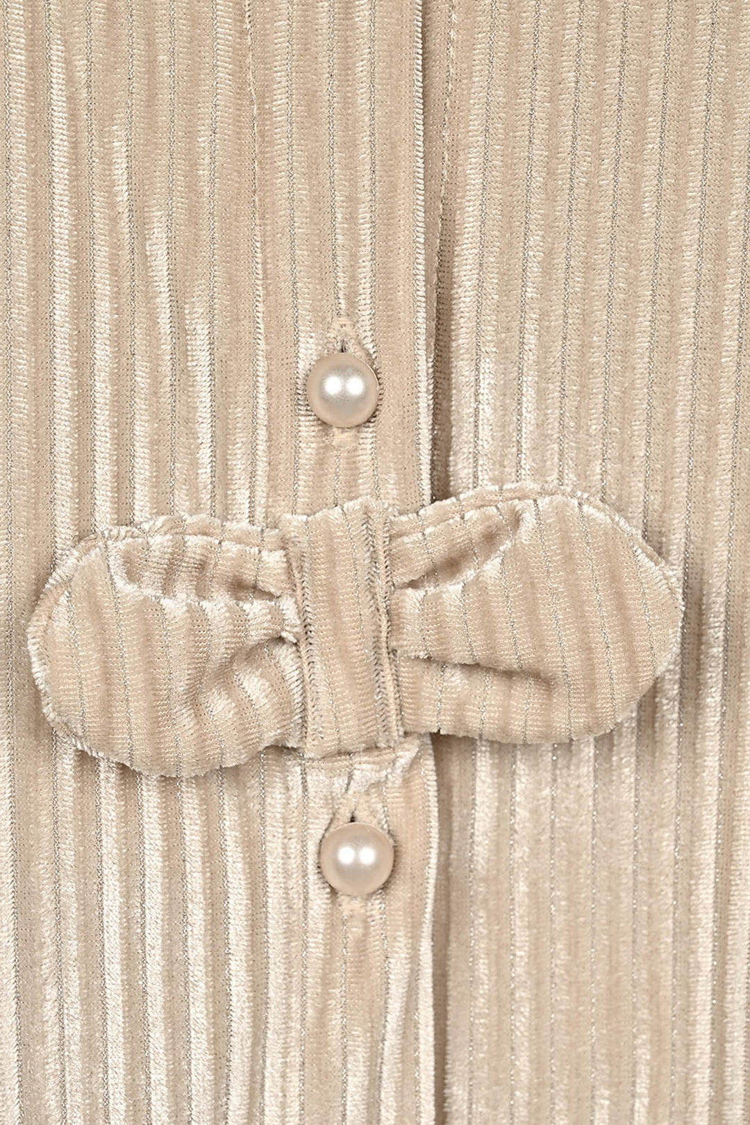 Girls Velvet Casual Top Stripers - BEIGE