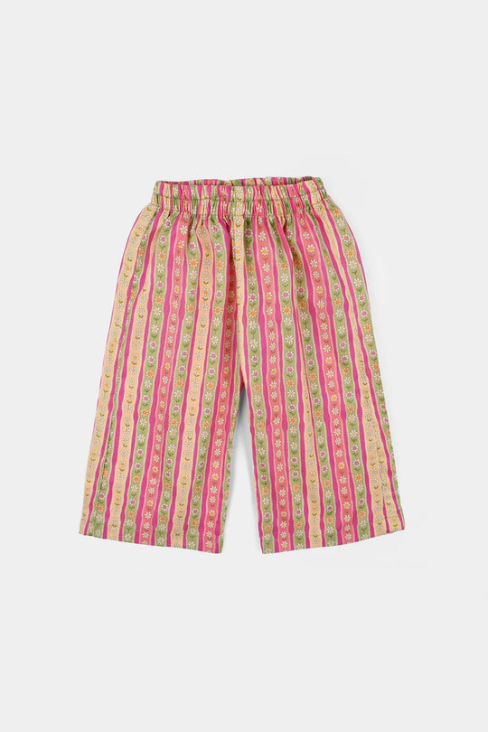 Infant Girls Cotton Printed 2Pcs Floral- Multi