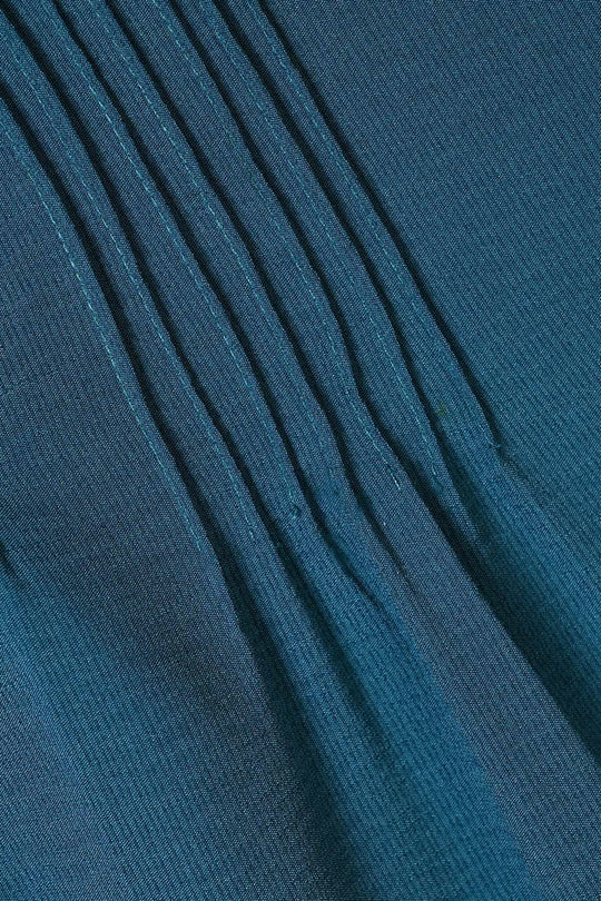 Girls Polyester Emb Top Cross Stitch- Teal