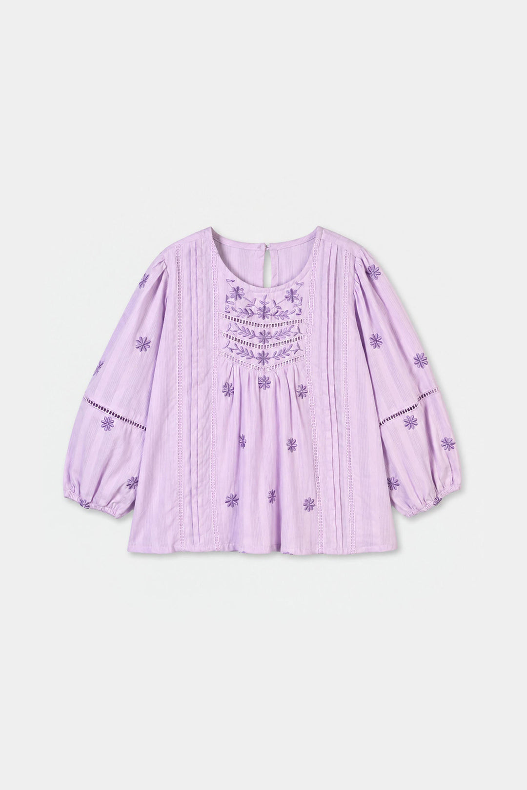 Girls Cotton Emb Top Alice-Lavender
