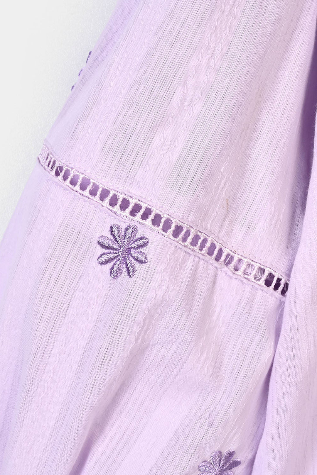 Girls Cotton Emb Top Alice-Lavender