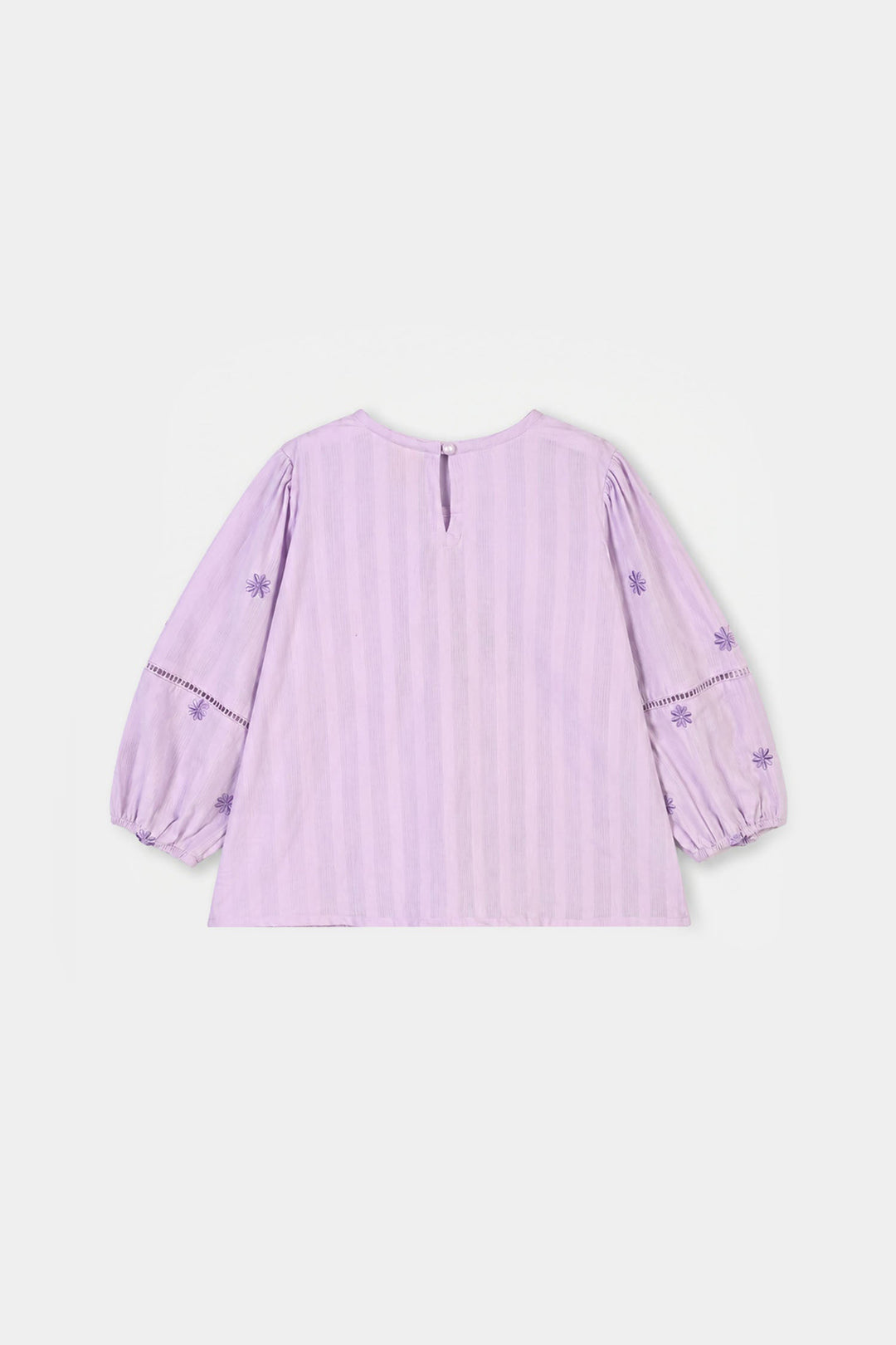 Girls Cotton Emb Top Alice-Lavender
