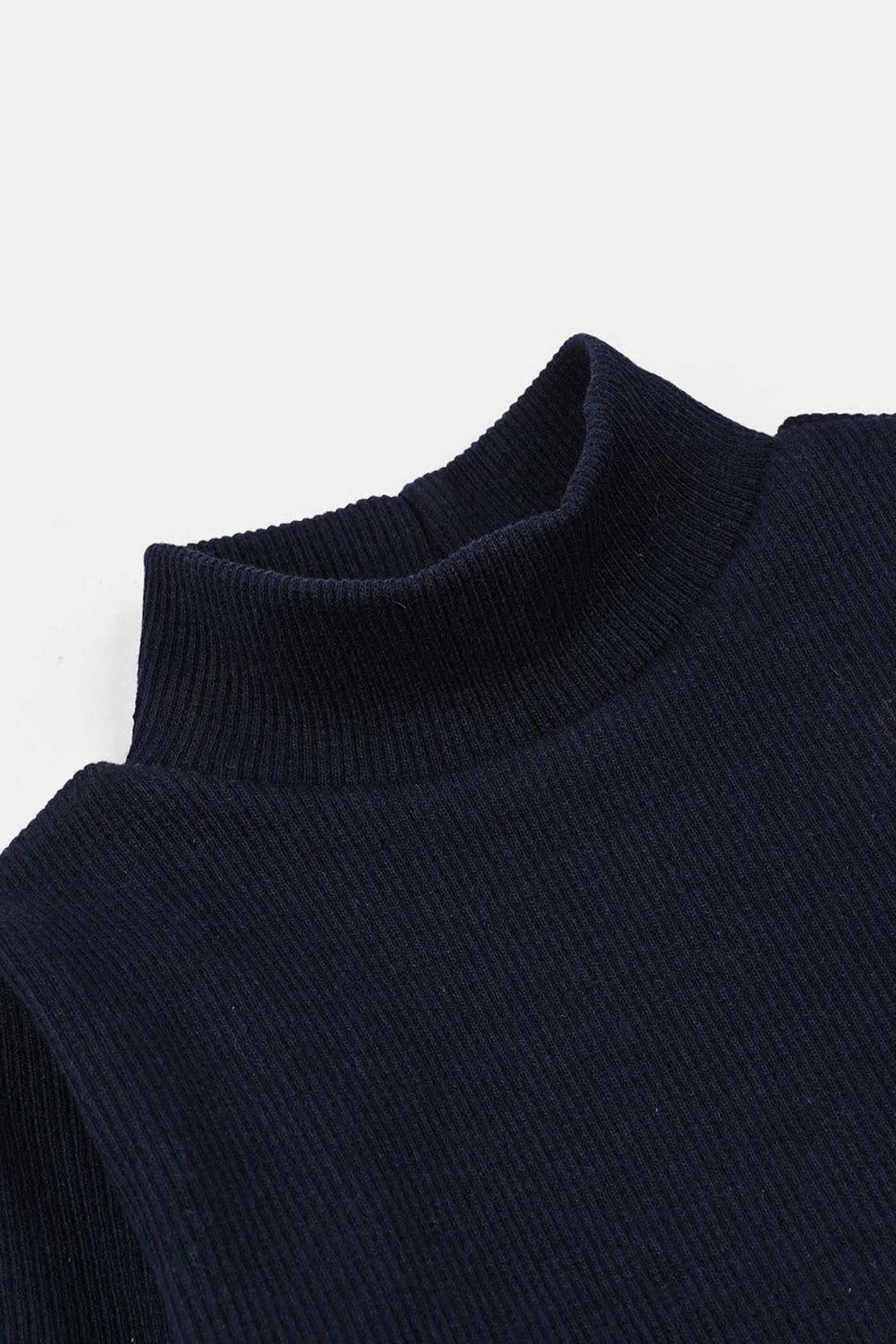 Infant Boys 2x1 Rib Turtle Neck - Navy