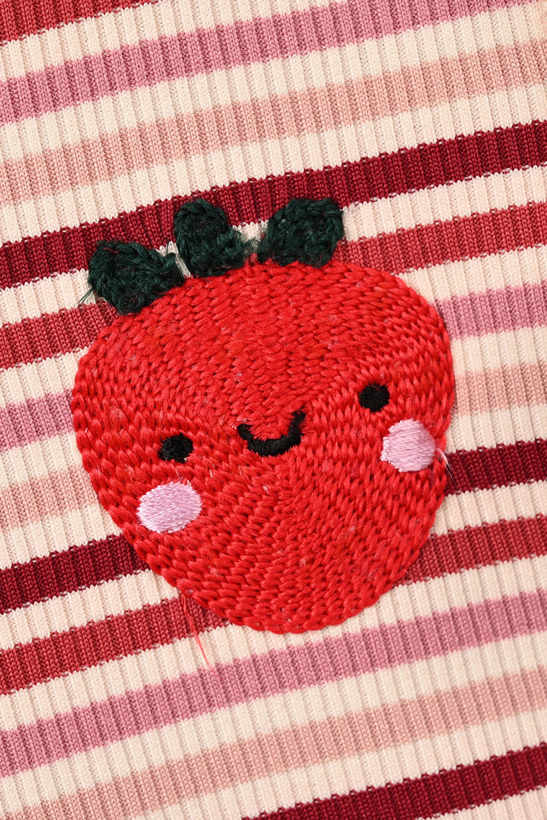 Infant Girls 2x1 Rib T-Shirt Strawberry - White