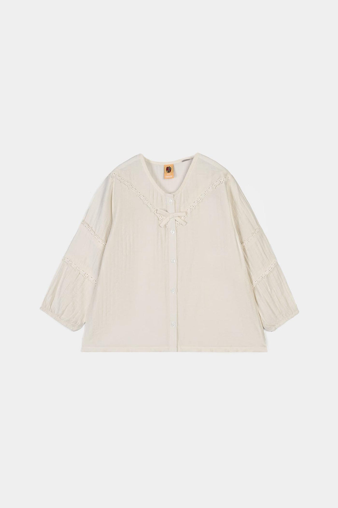 Girls Seersucker Co-Ord Set Caramel-Off White