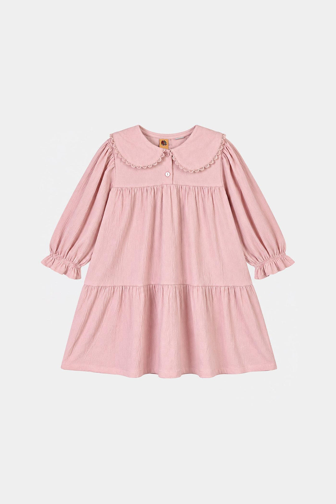 Girls poly Crinkle Frock Candy-Pink