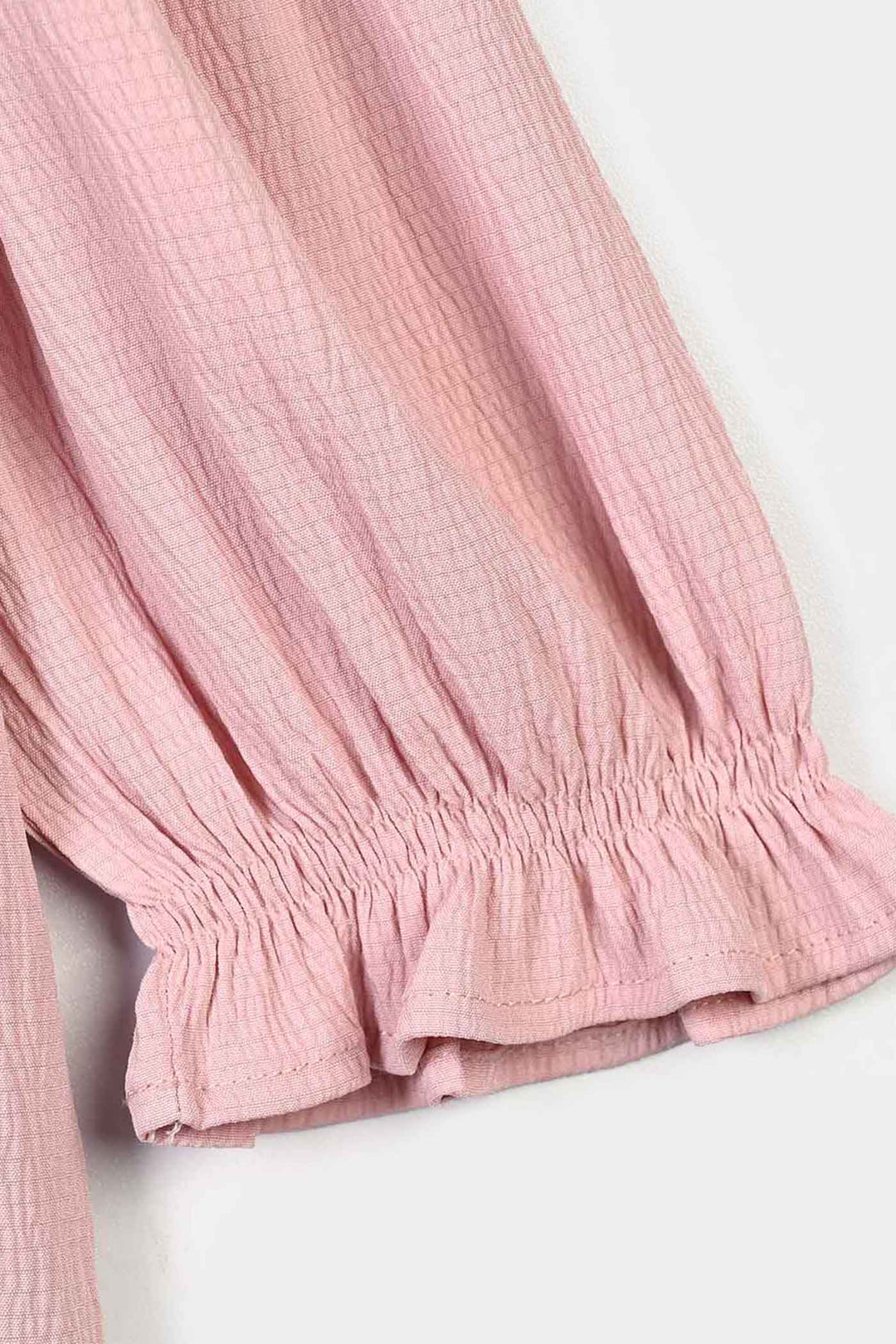 Girls poly Crinkle Frock Candy-Pink