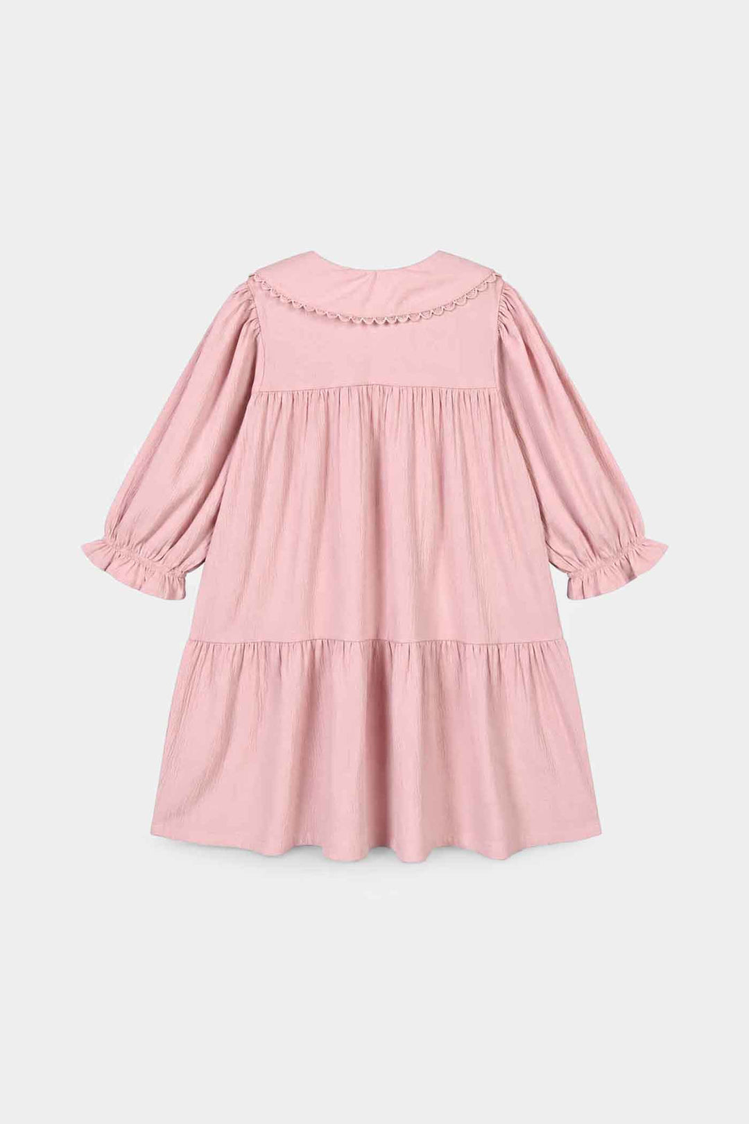 Girls poly Crinkle Frock Candy-Pink