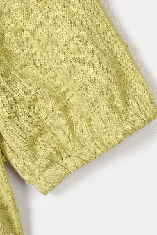Infant Girls Cotton Emb Top Little Lark- Lime
