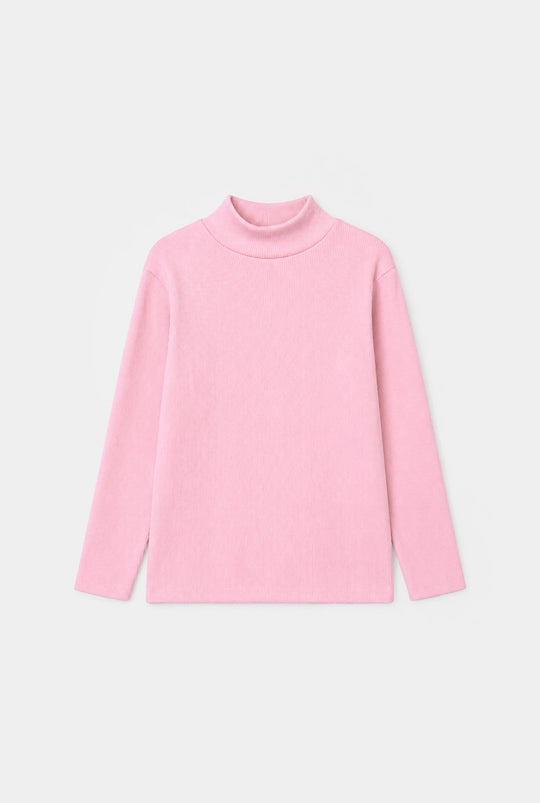 Girls 2x1 Rib Turtle Neck - PINK
