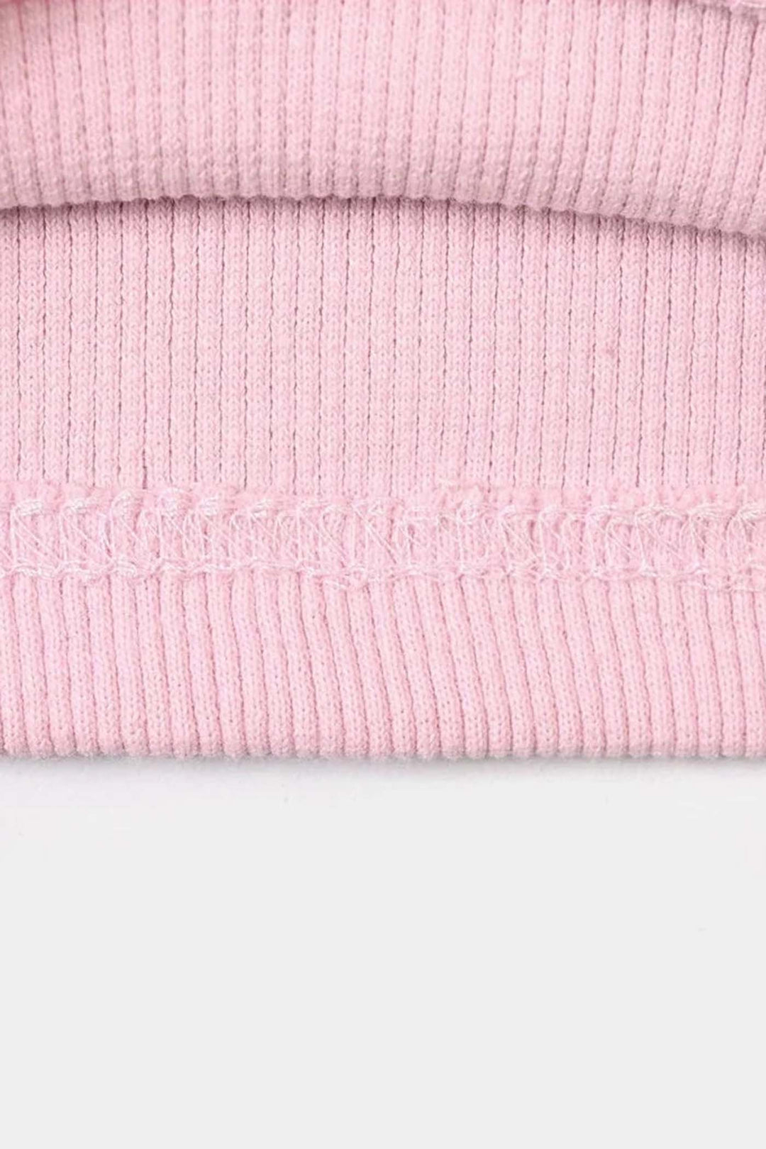 Girls 2x1 Rib Turtle Neck-Pink