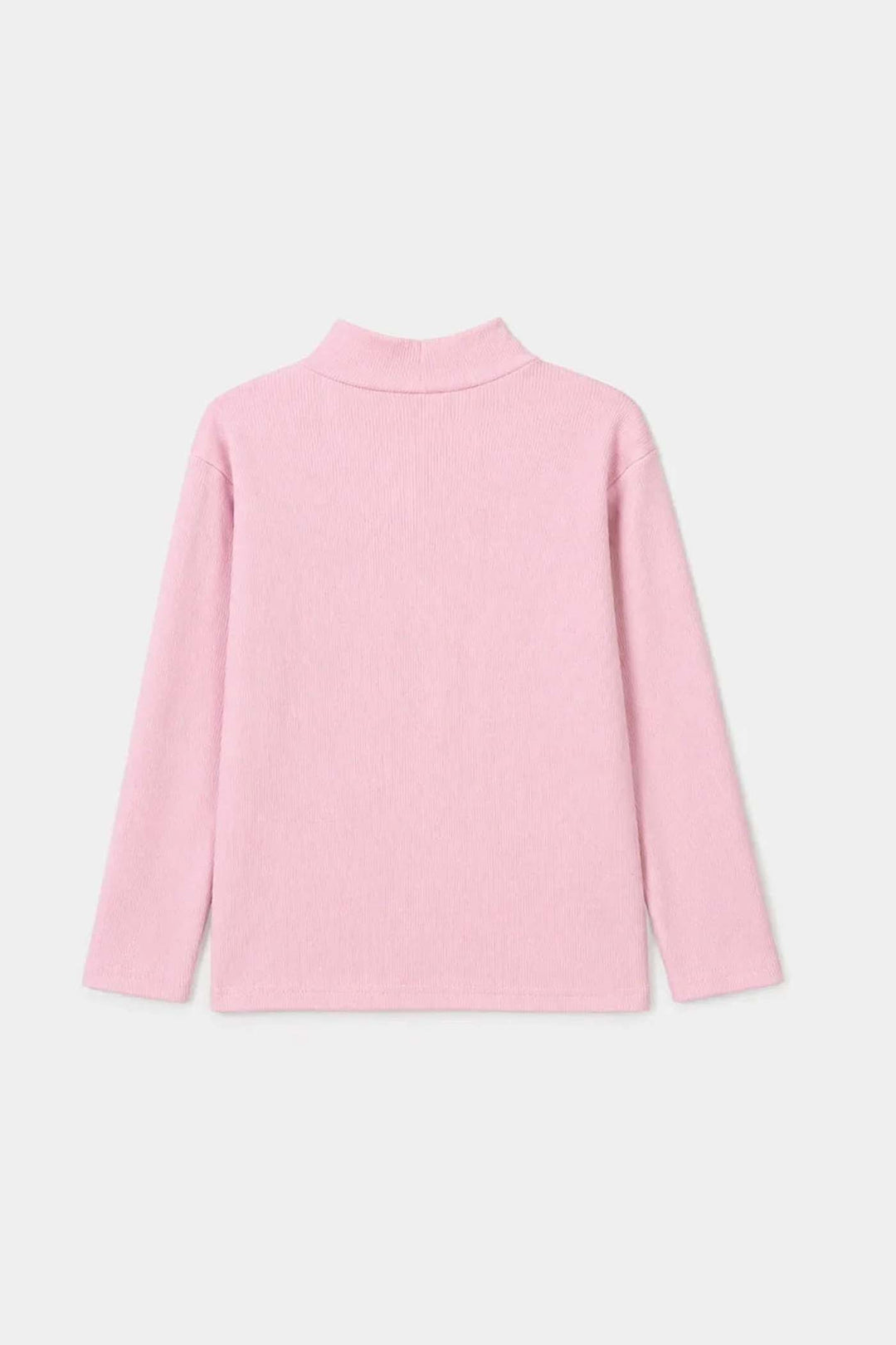 Girls 2x1 Rib Turtle Neck-Pink