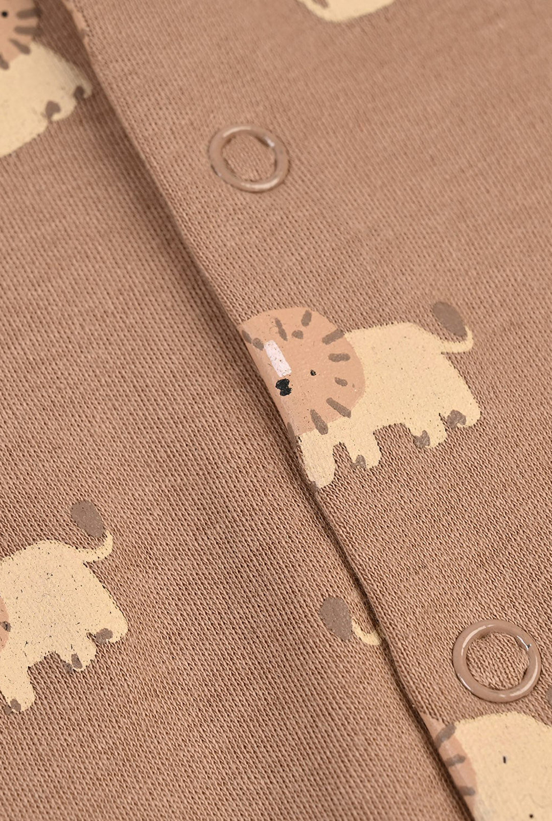 Infant Boys Cotton Interlock Romper Lion-BROWN
