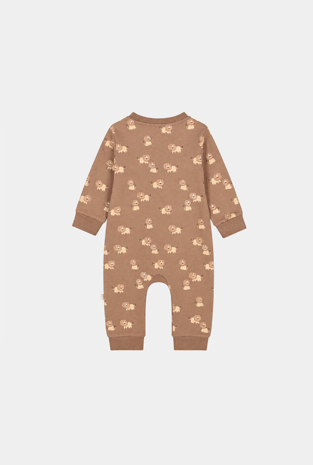 Infant Boys Cotton Interlock Romper Lion-BROWN