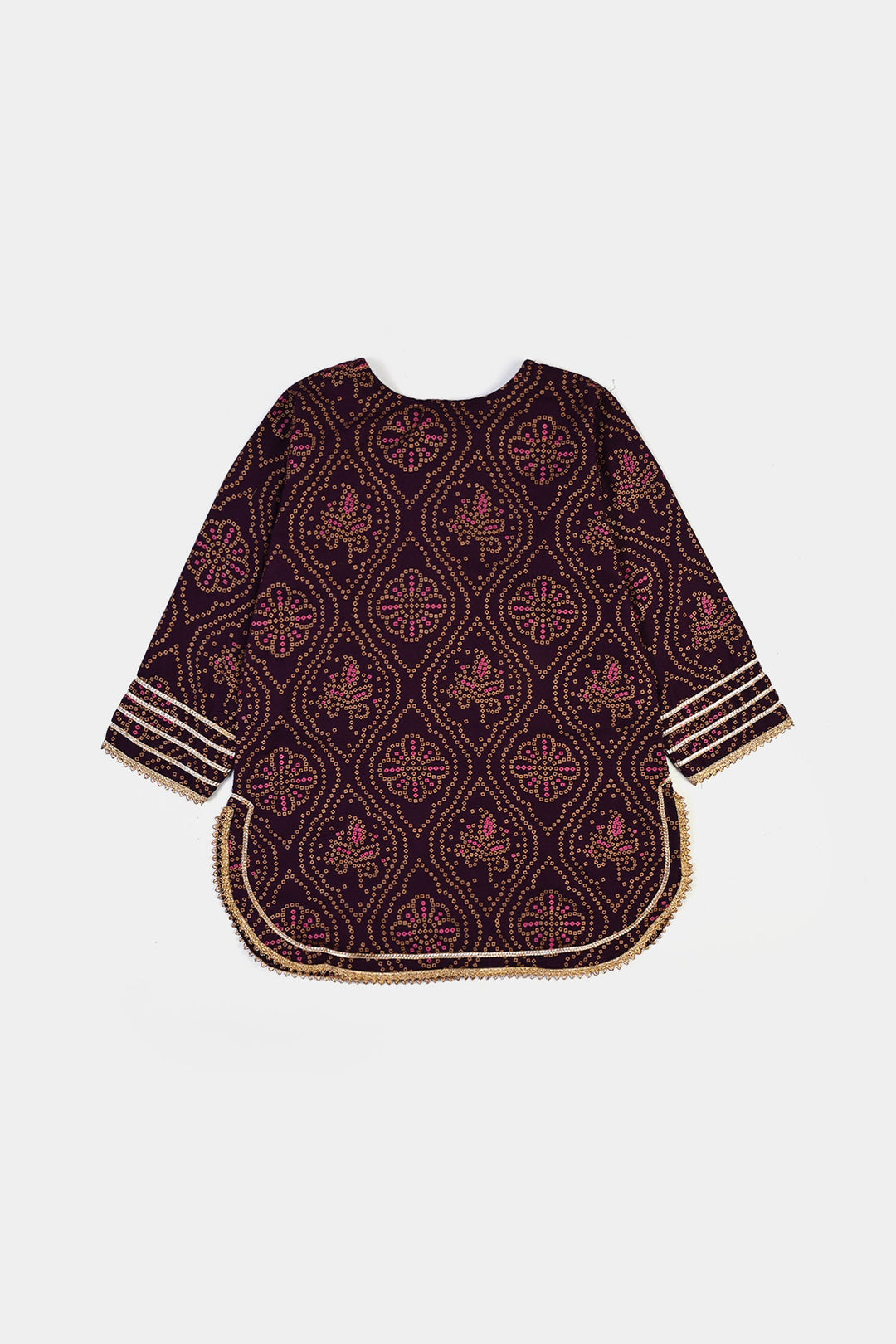 Girls Chikankari 2Pcs Rani-Purple