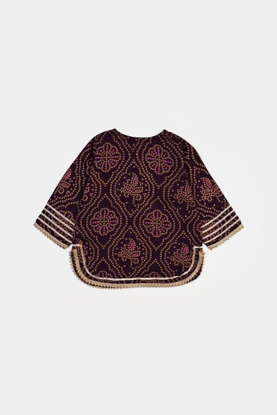 Infant Girls Chikankari 2Pcs Rani-Purple