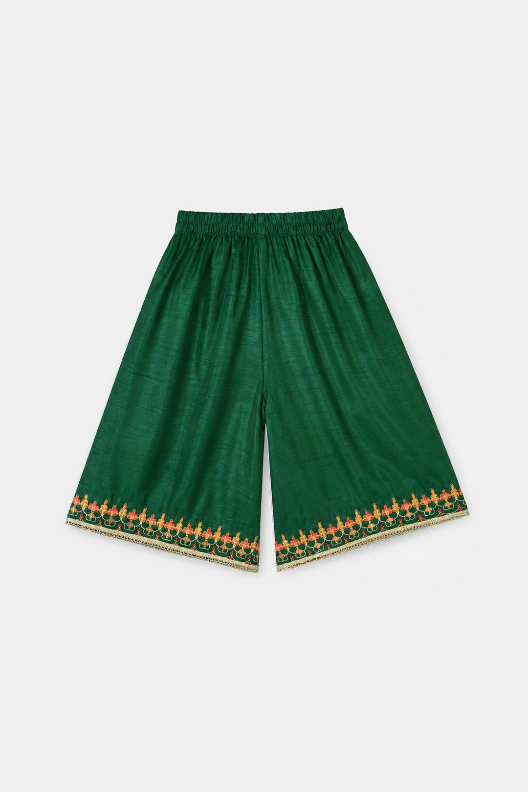 Infant Girls Raw Silk 3Pcs Maha Rani-Green