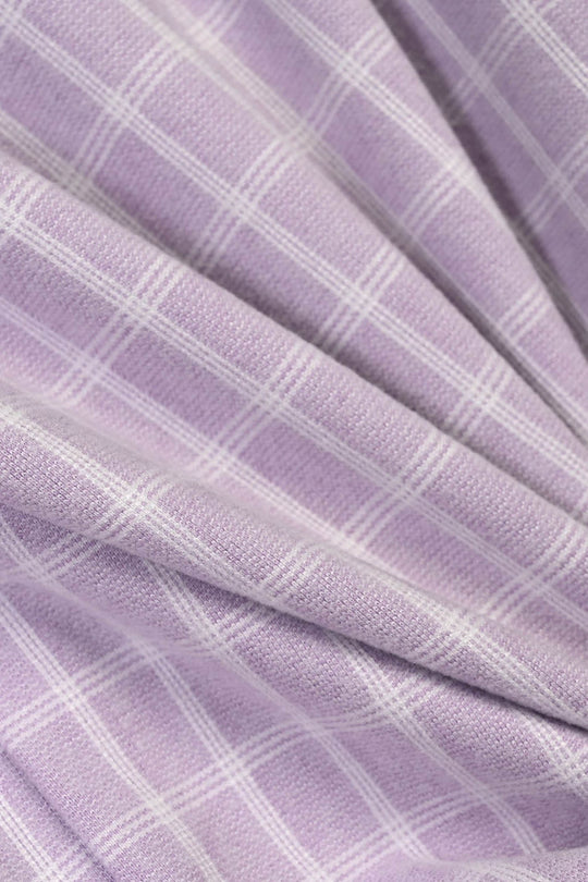 Girls Yarn Dyed 2Pcs Suit Flower Embroidery-Purple