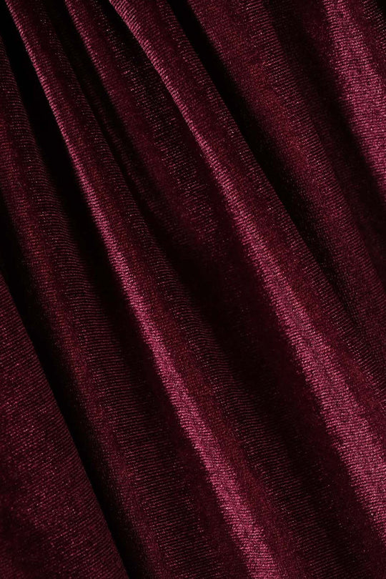Girls Velvet Emb Top Floral-MAROON