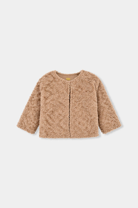 Girls Fur Jacket - Brown