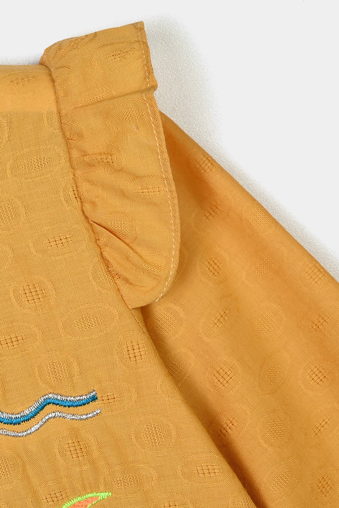 Infant Girls Cotton Emb 2Pcs Sea Vibe-Mustard