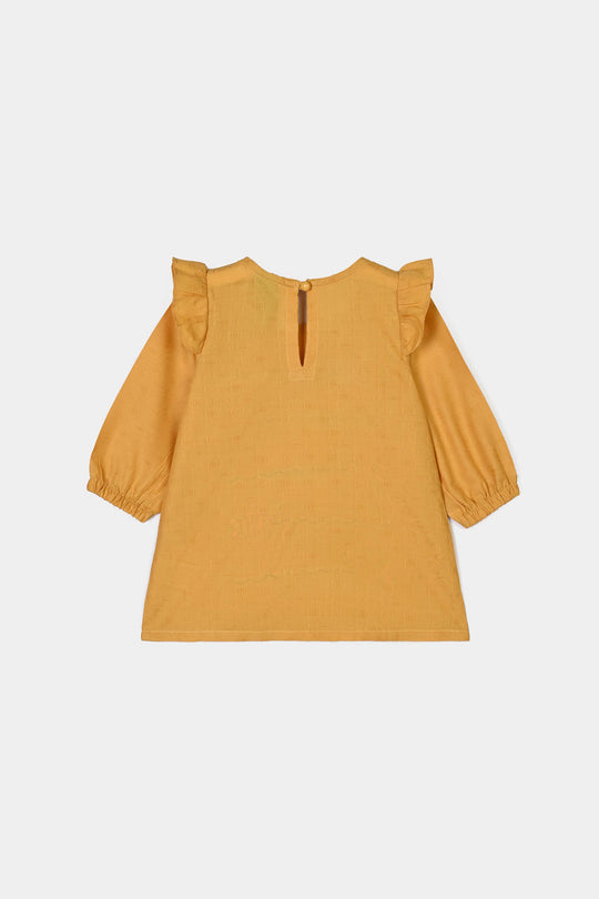Infant Girls Cotton Emb 2Pcs Sea Vibe-Mustard