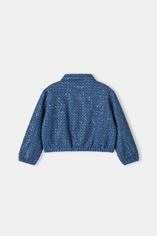 Girls Denim rigid Jacket Squence-LT.Blue