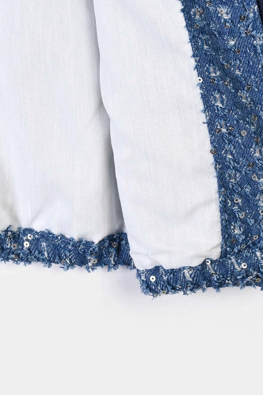 Girls Denim rigid Jacket Squence-LT.Blue