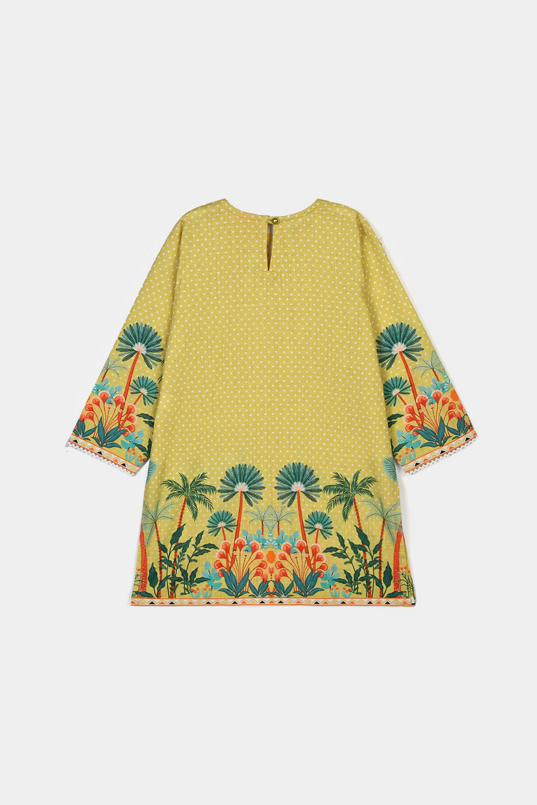 Girls Cotton Slub 2Pcs Tropical-Yellow