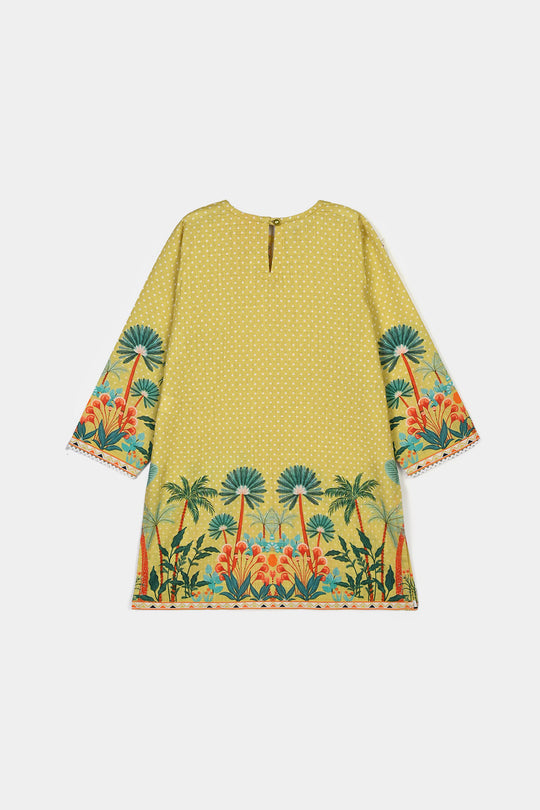 Girls Cotton Slub 2Pcs Tropical-Yellow