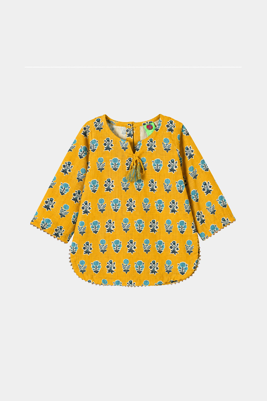Infant Girls Cotton Printed 2Pcs Tulip-Mustard
