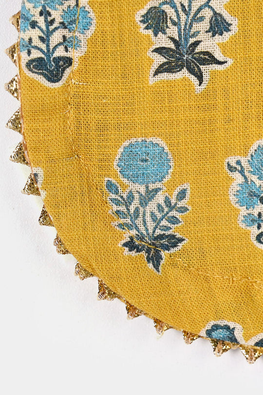Infant Girls Cotton Printed 2Pcs Tulip-Mustard