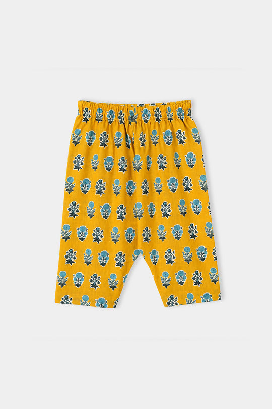 Infant Girls Cotton Printed 2Pcs Tulip-Mustard