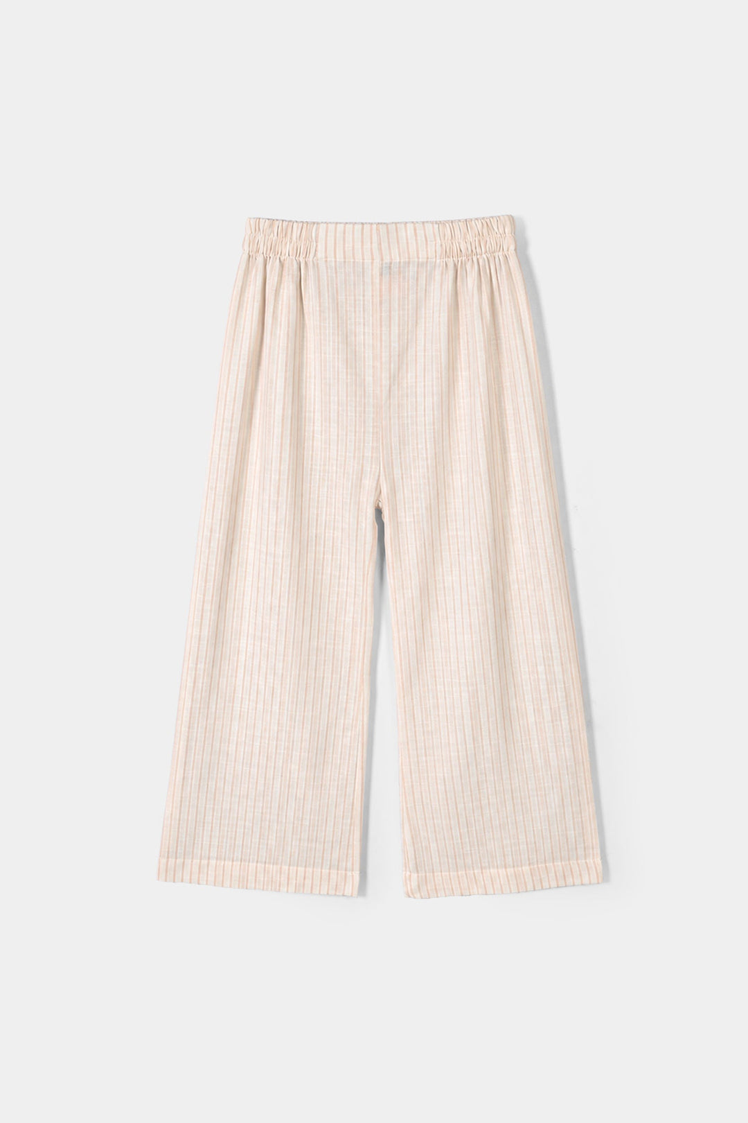 Girls Cotton Co-Ord Set Stripes- Off White